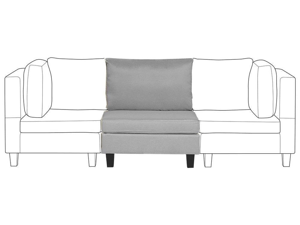 Poltrona imbottita in tessuto grigio chiaro a 1 posto sezione modulare stile moderno scandinavo soggiorno