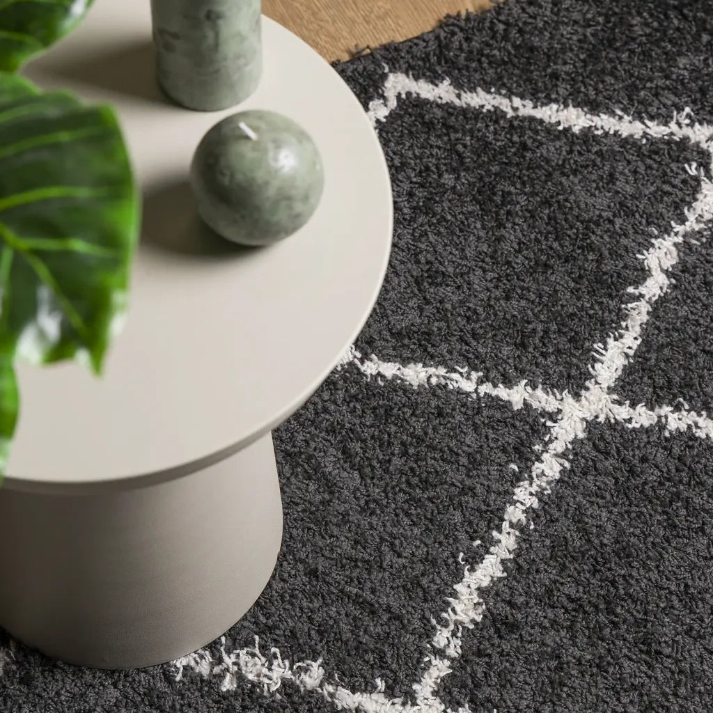 Tappeto Shaggy PAMPLONA a Pelo Lungo Nero e Crema 200x280 cm 375415