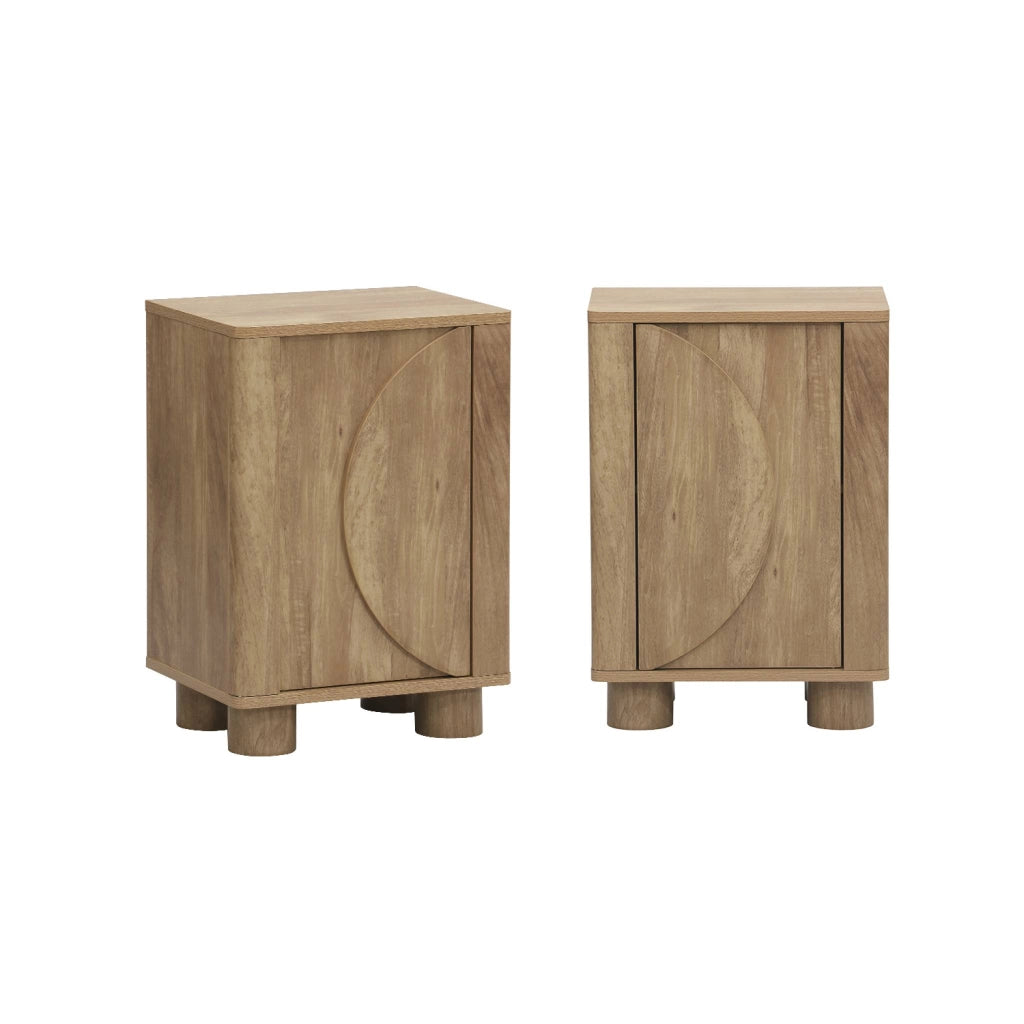 Set 2 comodini effetto legno di mango 1 anta reversibile, effetto