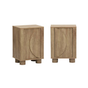Set 2 comodini effetto legno di mango 1 anta reversibile, effetto
