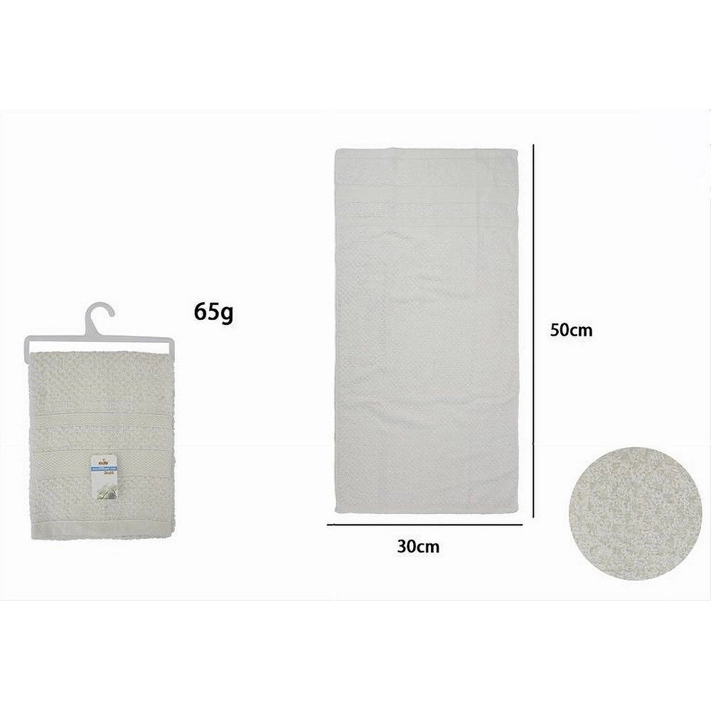 Trade Shop - Asciugamano Da Bagno Ospite In Cotone Morbida 30 X 50cm 65gr Colore Bianca 79484 -