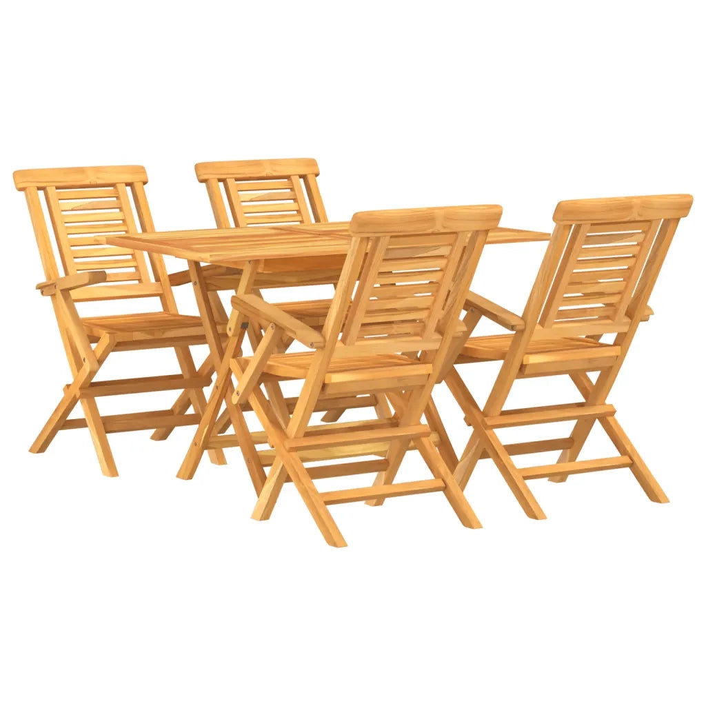 Set da Pranzo per Giardino 5 pz in Legno Massello di Teakcod mxl 125097
