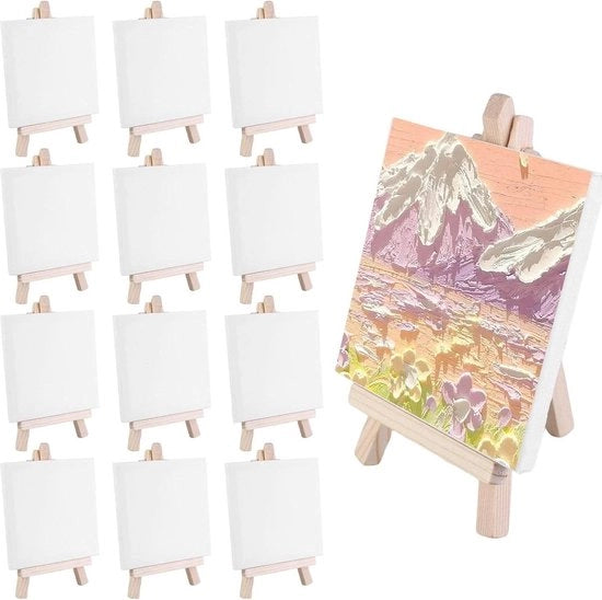 Mini ezel per canvas in legno - 12 pezzi mini ezel per tela - display decorazione da tavolo per dipingere e ricreare