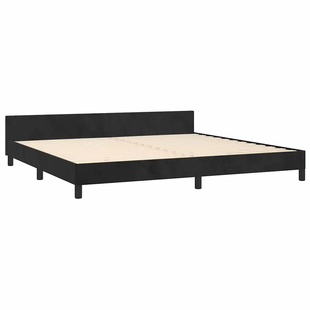 Giroletto senza Materasso Nero 200x200 cm in Velluto 347593