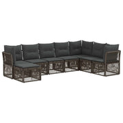 Set Divano da Giardino 8 pcs Grigio polyrattan 3434315
