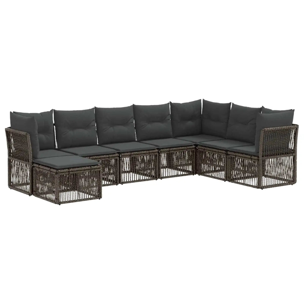 Set Divano da Giardino 8 pcs Grigio polyrattan 3434315