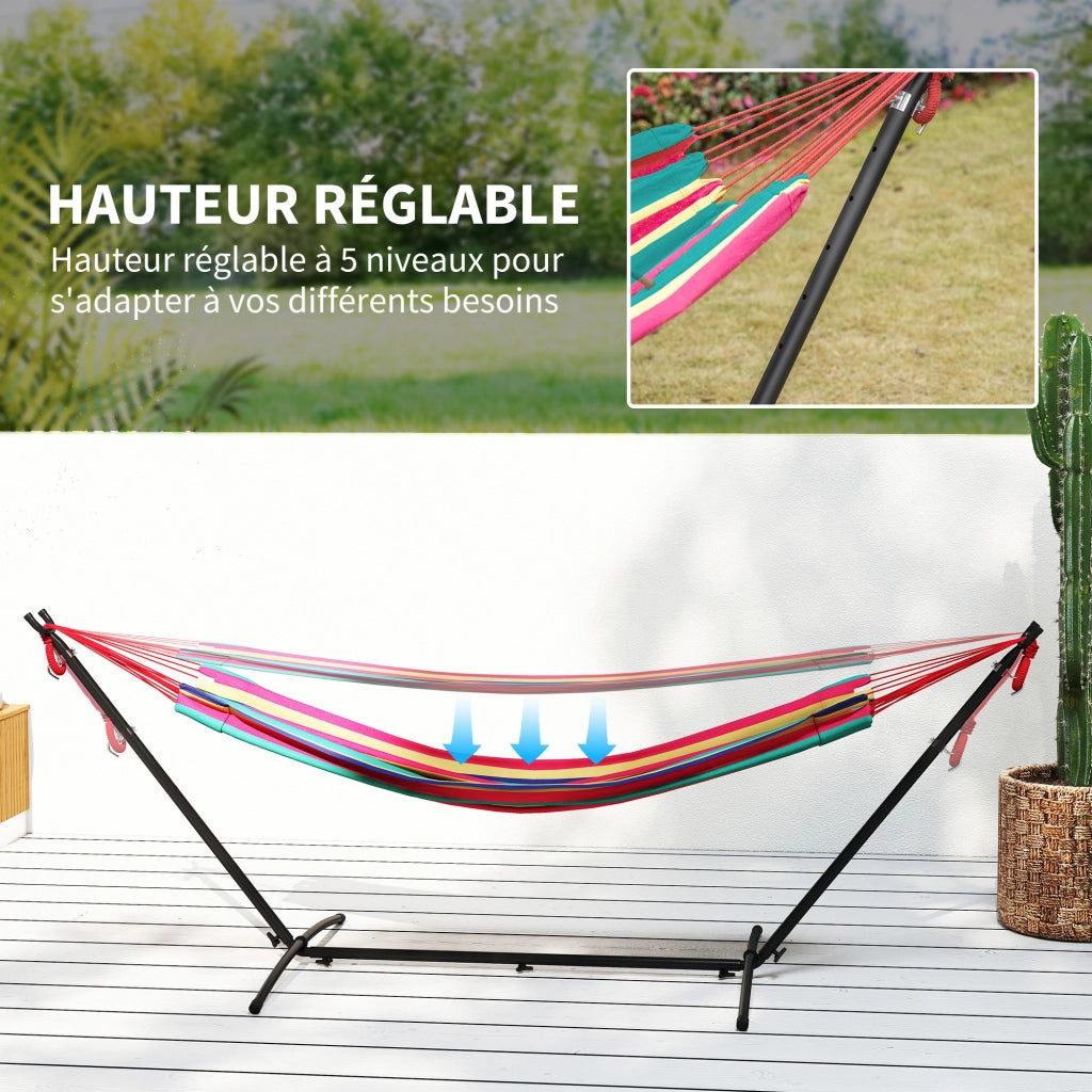 Amaca da Giardino con Supporto in Metallo ¨C zephmum ¨C Colore Rosso, Max Carico 120 Kg