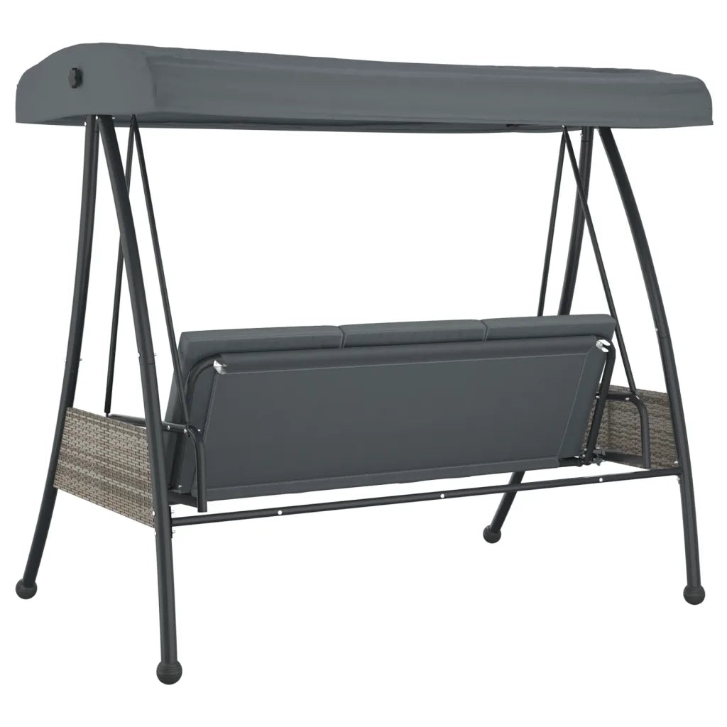 Panca Dondolo Giardino Tettoia Regolabile Grigio Scuro Acciaio CFW8610301
