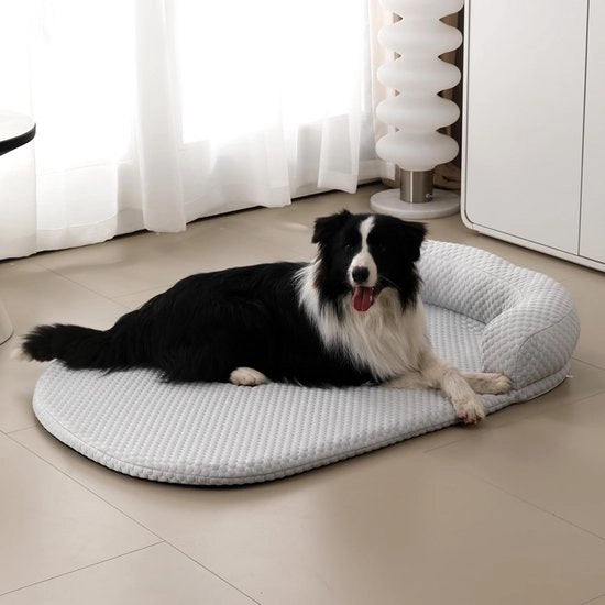 Matrimoniale culla per cani, materasso refrigerante e rinfrescante per cani e gatti, estivo per animali (grigio, L)