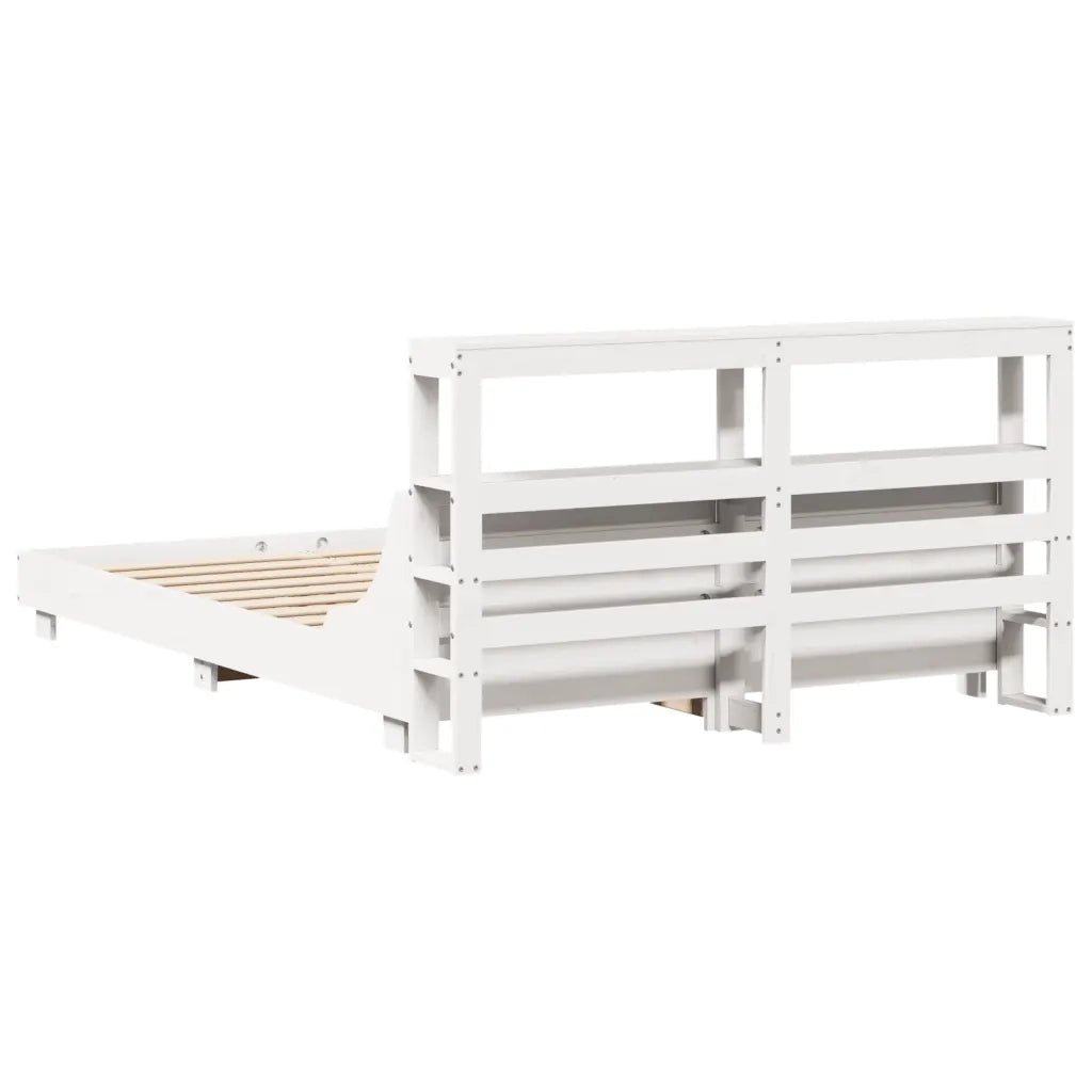 Letto senza Materasso Bianco 140x190 cm Legno Massello di Pino 3306433
