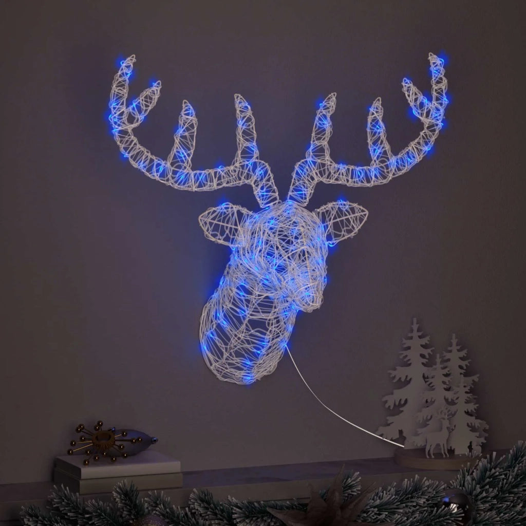 Testa di Renna con 140 LED Blu 68 x 36,5 x 62,5 cm Acrilico CFW6705049
