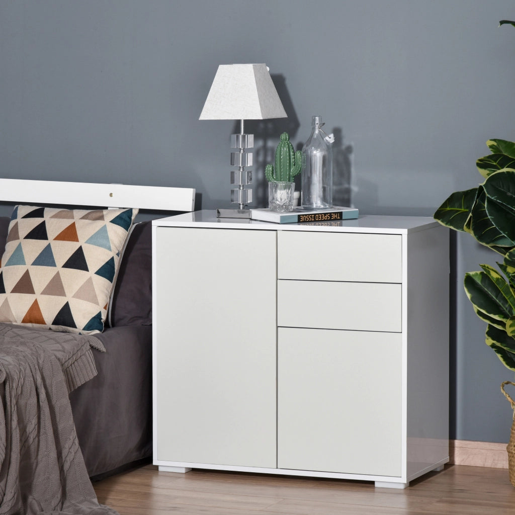 Armadio con ante e cassetti ¨C zephmum ¨C Bianco 79x36x74 cm