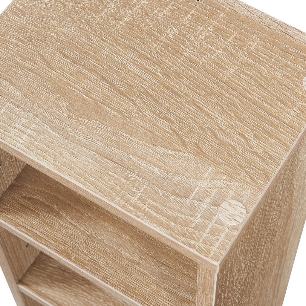 Scaffale a Colonna Tynset con 6 Scomparti per CD DVD 90x20x20 cm Effetto Rovere Sonoma [en.casa]