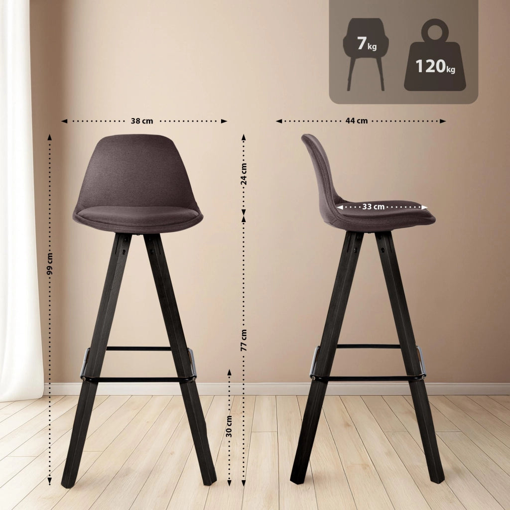Set di 2 sgabelli da bar Corbin tessuto Square 6