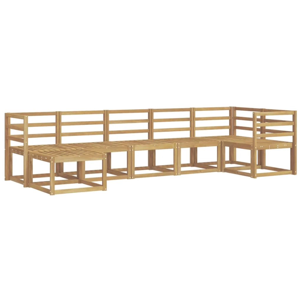 Set di divani da esterno 7 pcs Bianco Legno di Acacia Massello 3387928