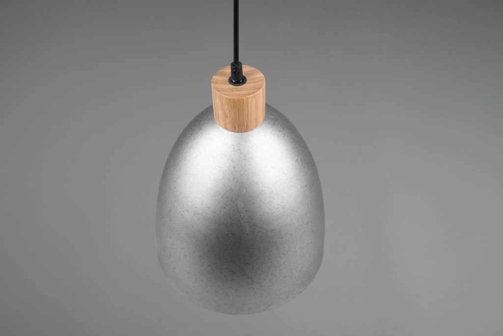 Lampada a sospensione RL Jagger argento legno Ø25 E27