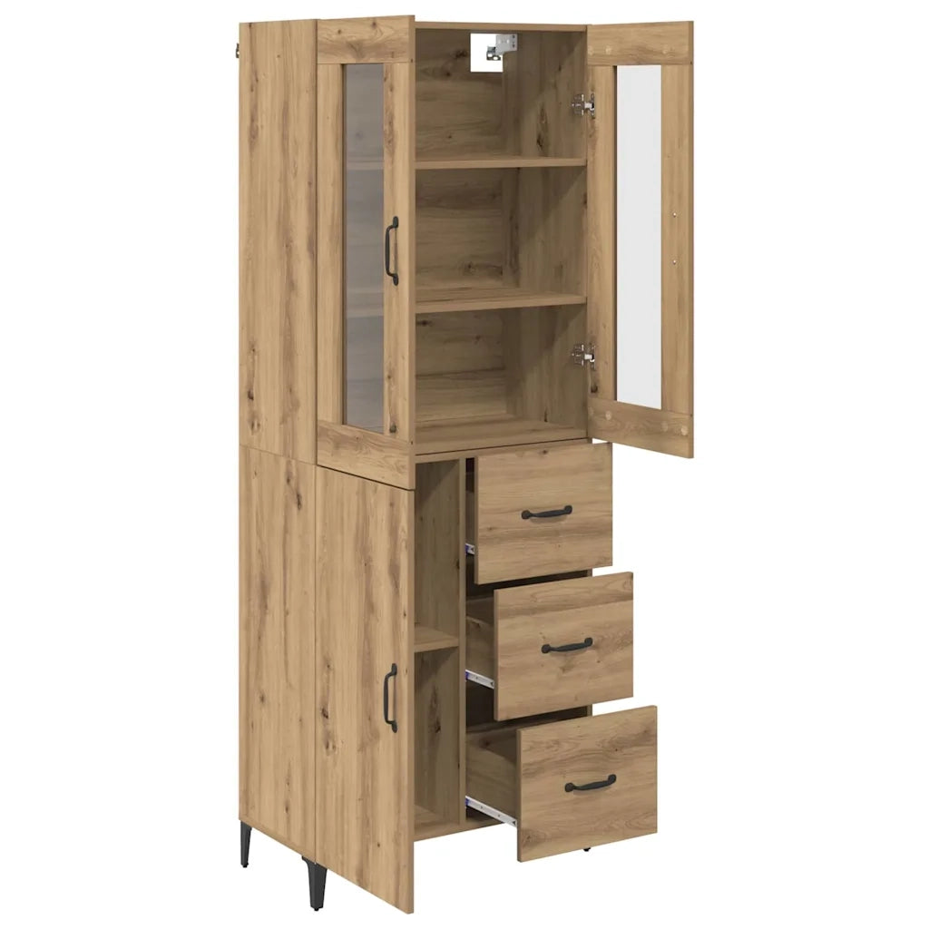 Credenza | Madia | Buffet da pranzo | Armadio da pranzo con cassetto Rovere artigianale 69,5 x 34 x 180 cm