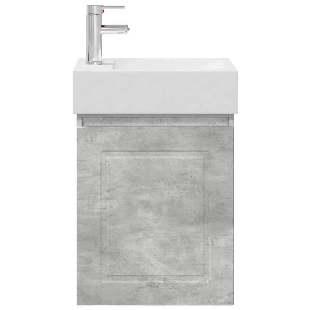 Mobile bagno con rubinetto Grigio Cemento 45,5 x 22,5 x 84 cm 889504