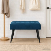Panchina con bottoni imbottiti Blu 60 x 40 x 45 cm Velluto 42038510
