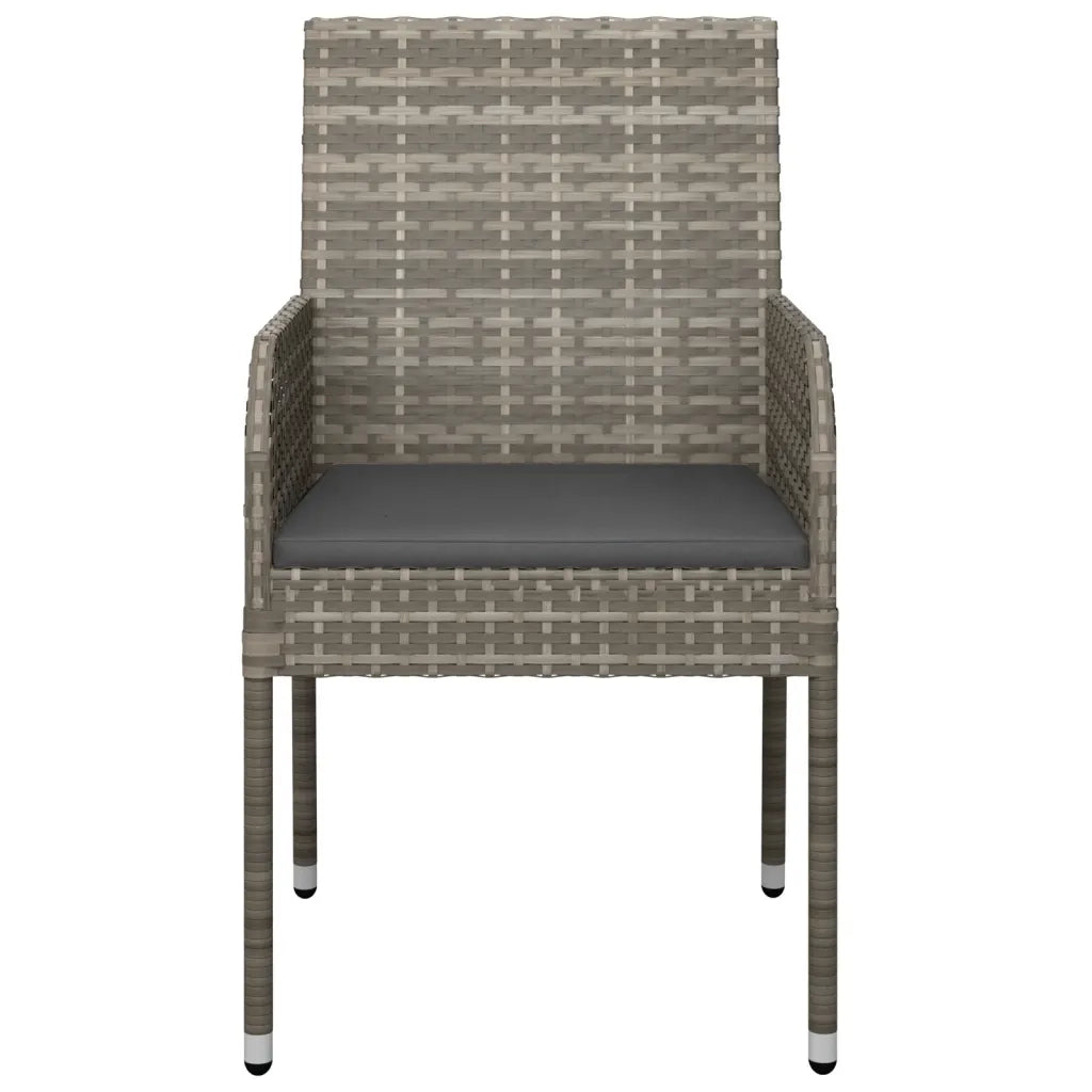 Sedie da Giardino con Cuscini 2 pz | Sedie da Esterno in Polyrattan Grigie