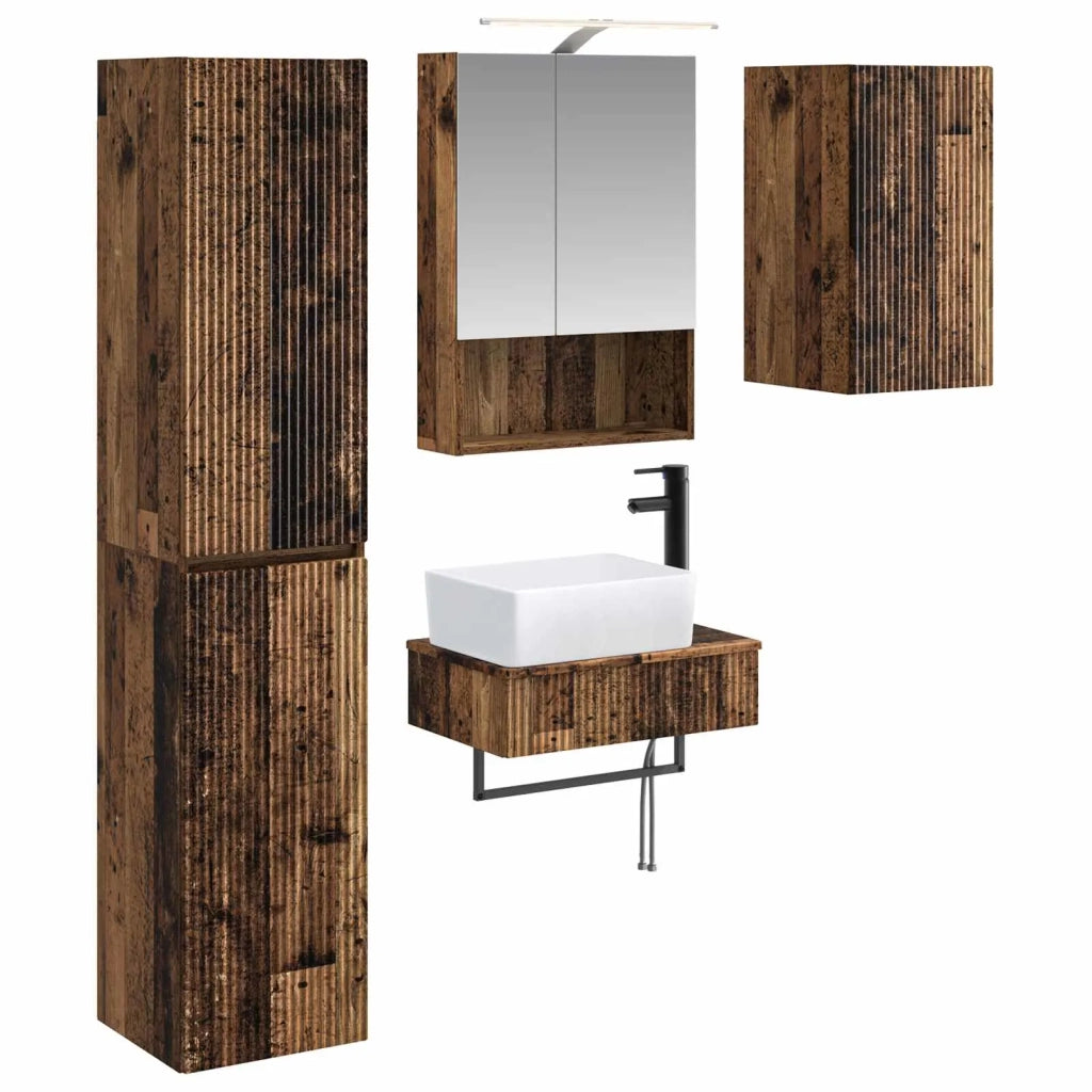 Set di mobili per il bagno 5 pcs Legno antico 3407277