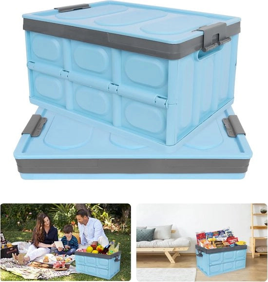 Contenitore di Stoccaggio Opaco 30L con Coperchio - Scatola a Pieghe per Abbigliamento, Libri, Snack, Giocattoli - Cassa di Trasporto, Contenitore di Stoccaggio