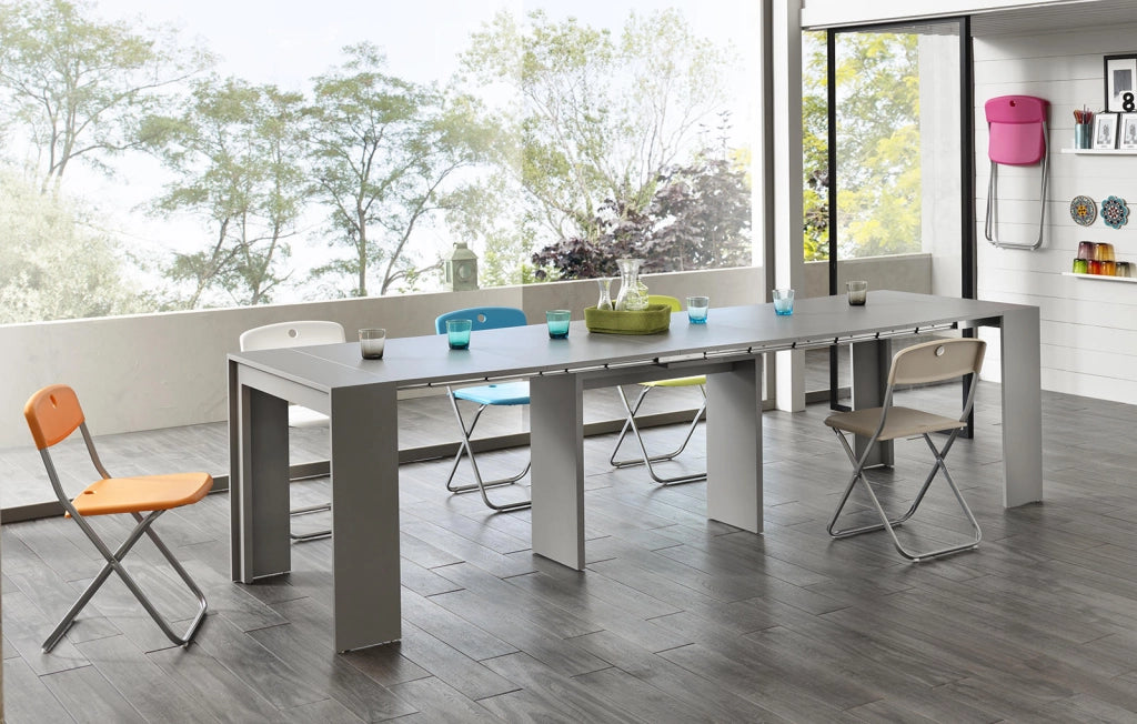 Consolle Allungabile 90x42,5/302,5xH76 cm in MDF Pinocchio Grigio