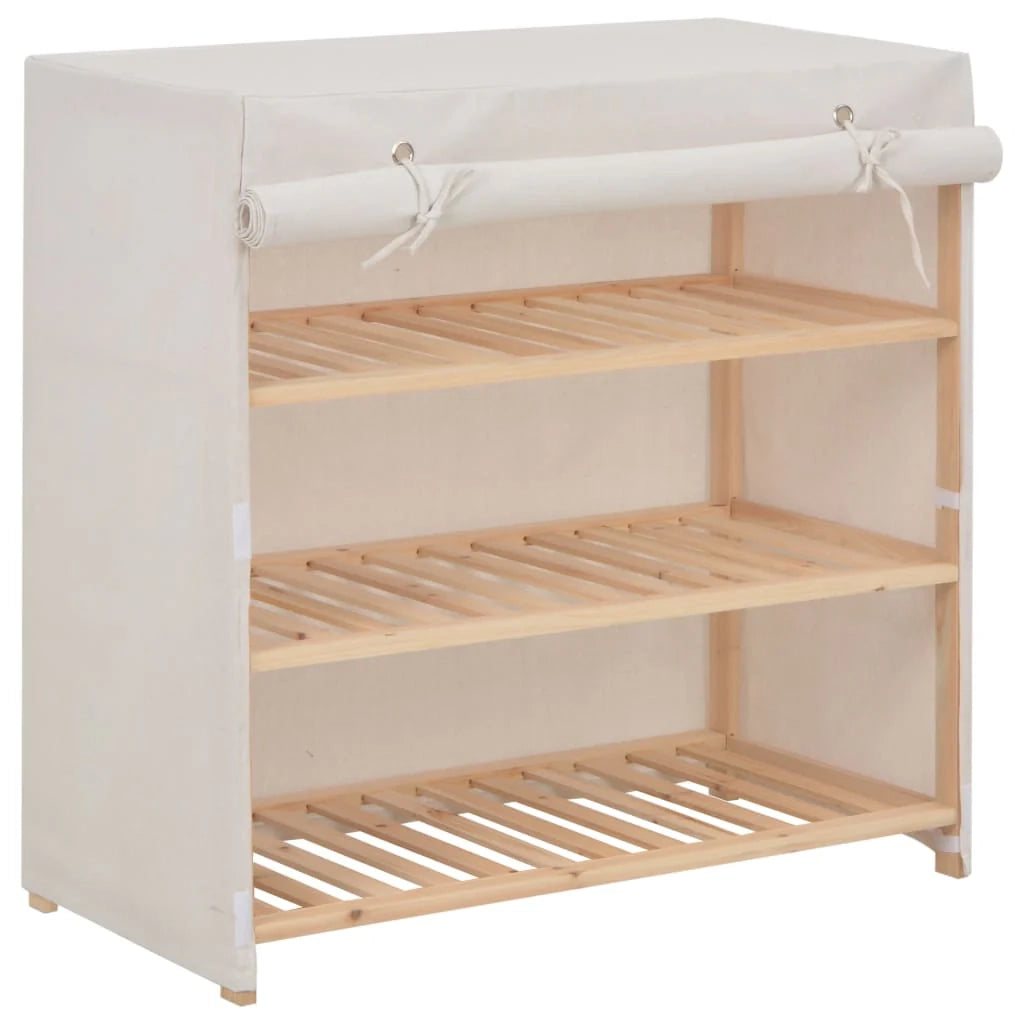 Scarpiera mobile contenitore per scarpe mobile ingresso/corridoio/soggiorno con coperchio 79 x 40 x 80 cm tessuto bianco 02_0021405
