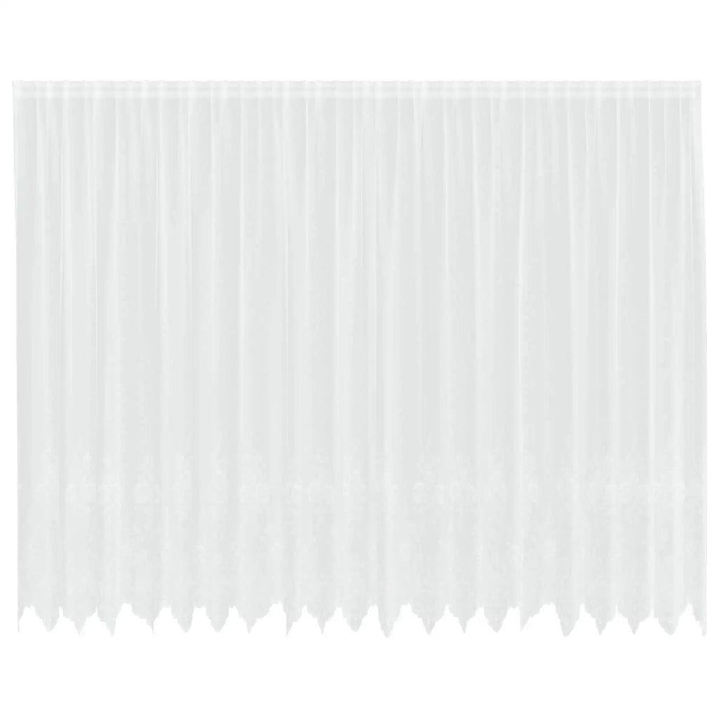 Tenda in Pizzo con tende Bianco 220 x 500 cm Poliestere 4107807