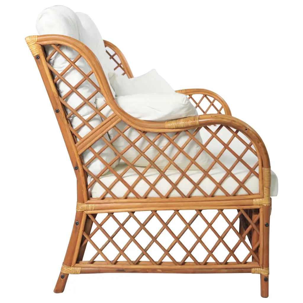 Divano a 2 Posti Marrone Chiaro in Rattan 325474