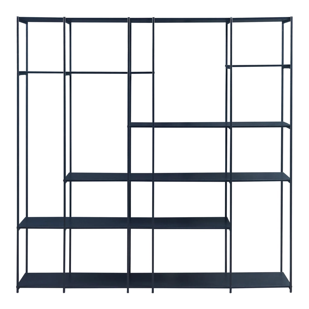 Scaffale dal design senza tempo per soggiorno/camera da letto mobile contenitore indipendente Rælingen 180 x 180 x 33 cm nero 03_0011152
