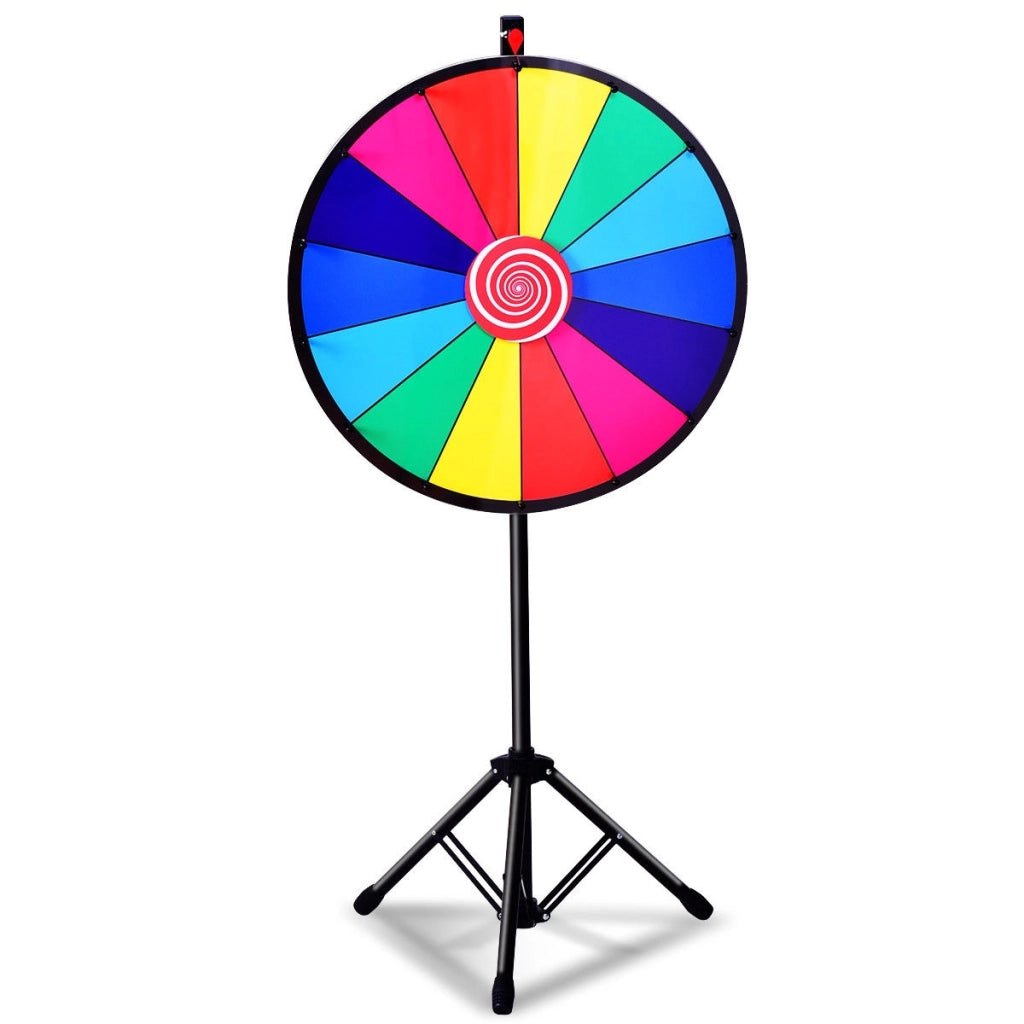 24 pollici 14 slot Ruota della fortuna premio regolabile in altezza 111-157cm Ruota colorato con penna cancellabile-Bersagli freccette