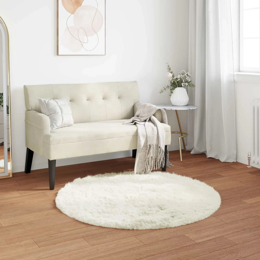Tappeto in finta TAFALLA Bianco Ø 80 cm Poliestere 42021469
