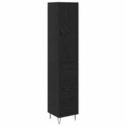 Credenza | Madia | Buffet da pranzo | Armadio da pranzo Rovere Nero 34,5 x 34 x 90 cm Legno multistrato