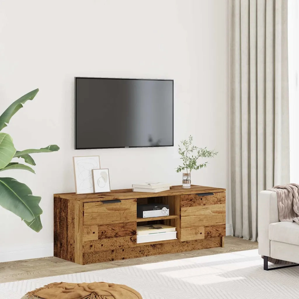 Mobile Porta TV Legno Vecchio 102x35x36,5 cm Legno Multistrato 856858