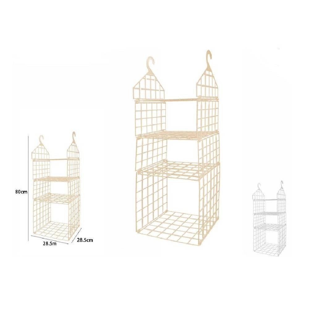 Trade Shop - Organizer Per Armadi 4 Ripiani Con Ganci Grucce Salvaspazio 80 X 29 X 29cm 70945 -