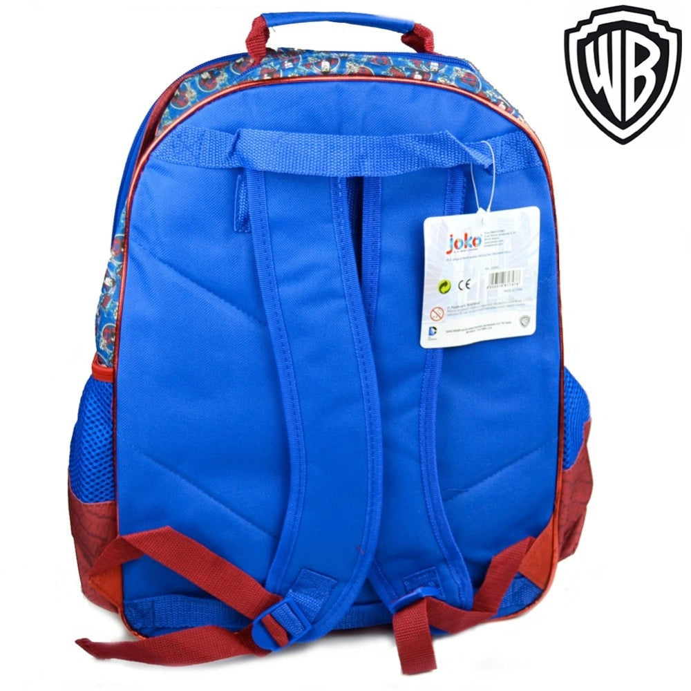 Trade Shop - Zaino Superman 4 Cerniere Stampa Plastificata Scuola Bambini Elementari 41cm -