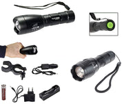 TORCIA TATTICA MILITARE LED 80000W BICI ZOOM LUCE RICARICABILE IMPERMEABILE