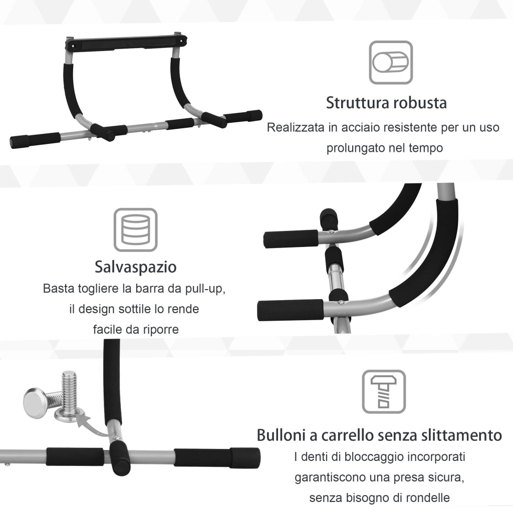EasyComfort Barra per Trazioni Montaggio Senza Viti Barra per Addominali Max.110 kg