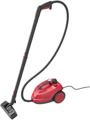 2000W Pulitore a Vapore, Macchina per Pulizia Rotante con 13 Accessori, Capacità d'Acqua di 1,8L, Macchina a Vapore Multiuso per Tappeti Finestre Vetri e Tende (Rosso)