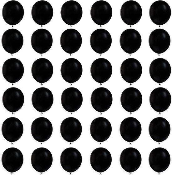 36 mini palloni in latex naturale, spessi, per feste bambini, baby shower, matrimonio - 30 cm, nero