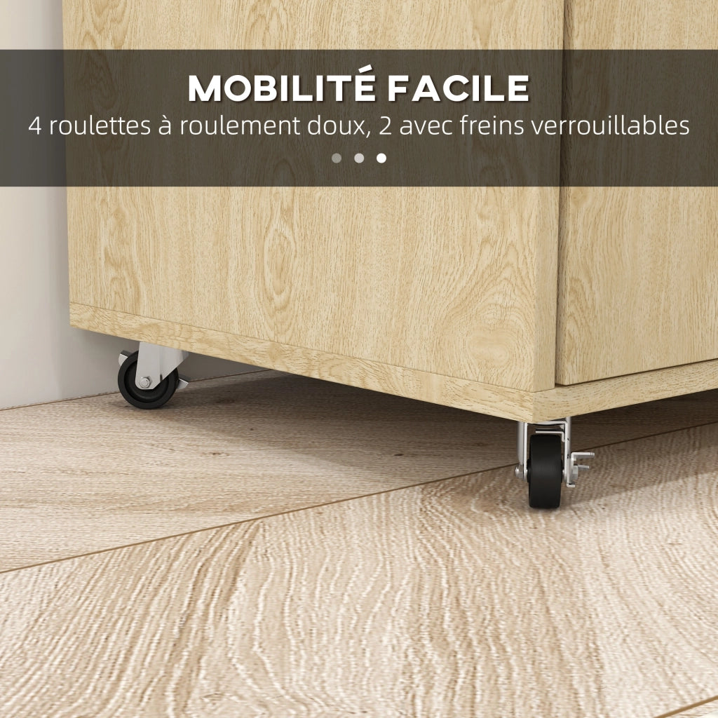 Carrello cucina con ruote e ripiani ¨C Xylo ¨C 75x40x80,5 cm multiuso salvaspazio