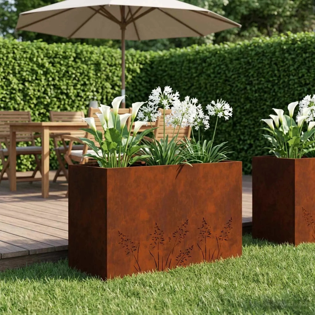 Vaso da giardino Ruggine 80 x 30 x 49 cm Acciaio Corten 8005846