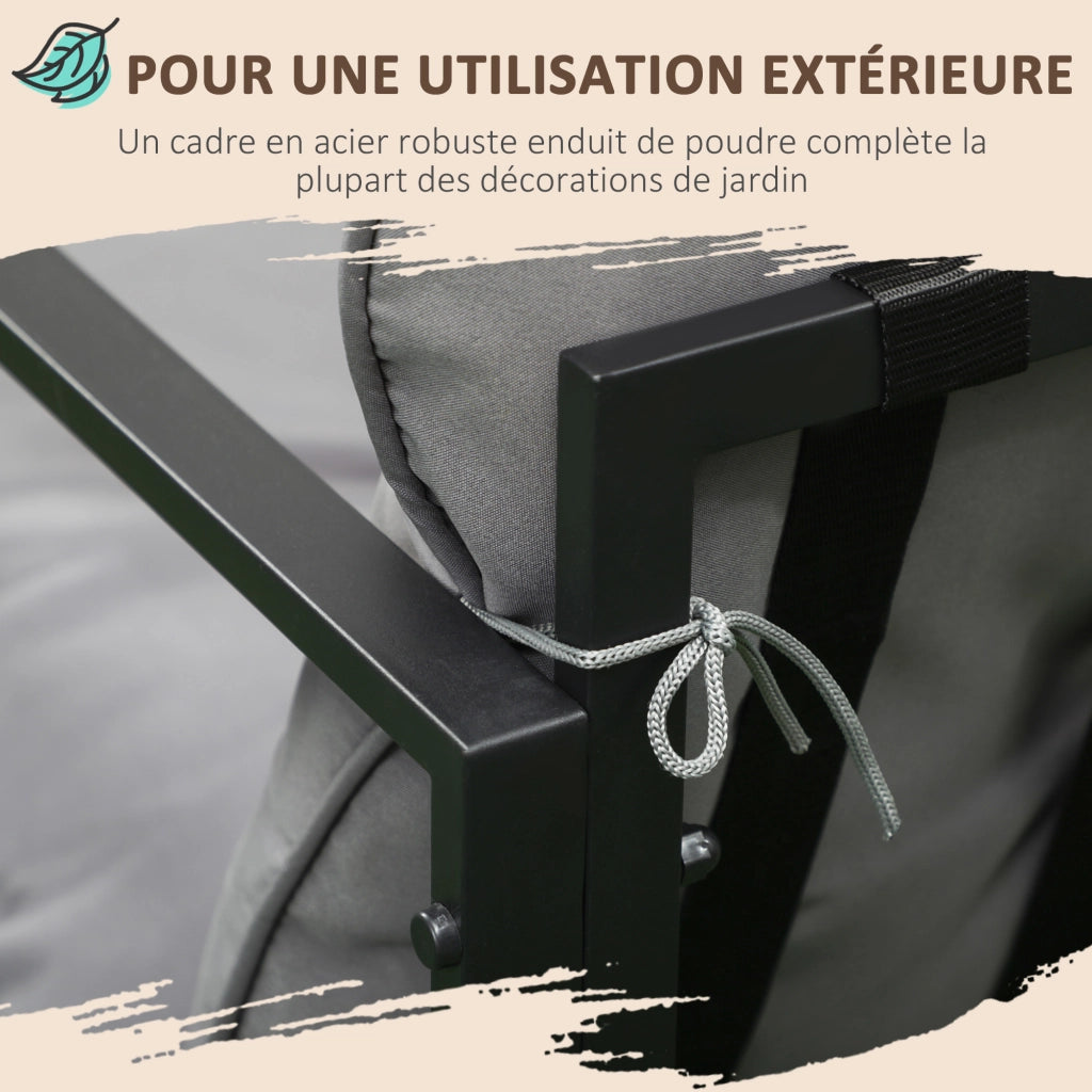 Set giardino 4 pezzi ¨C Minimal ¨C divano 2 posti, 2 poltrone, tavolino grigio