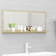 Specchio da bagno-Specchio decorativo Rovere Sonoma 90x10,5x37 cm Legno Multistrato