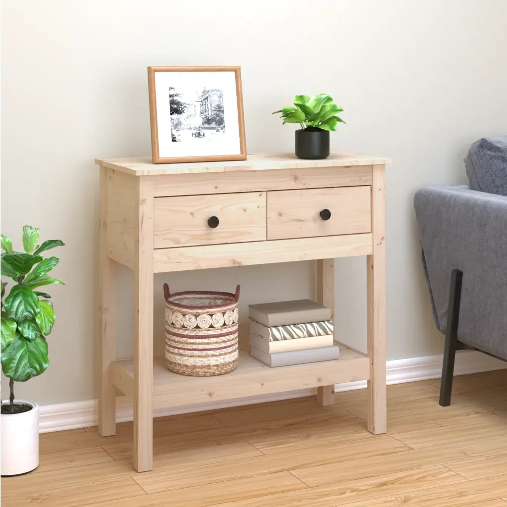 Tavolo Consolle 75x35x75 cm in Legno Massello di Pino 814619