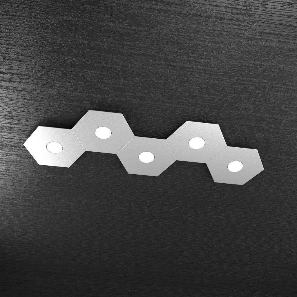 HEXAGON APPLIQUE-PLAFONIERA 5 LUCI GRIGIO 1142-5L-GR
