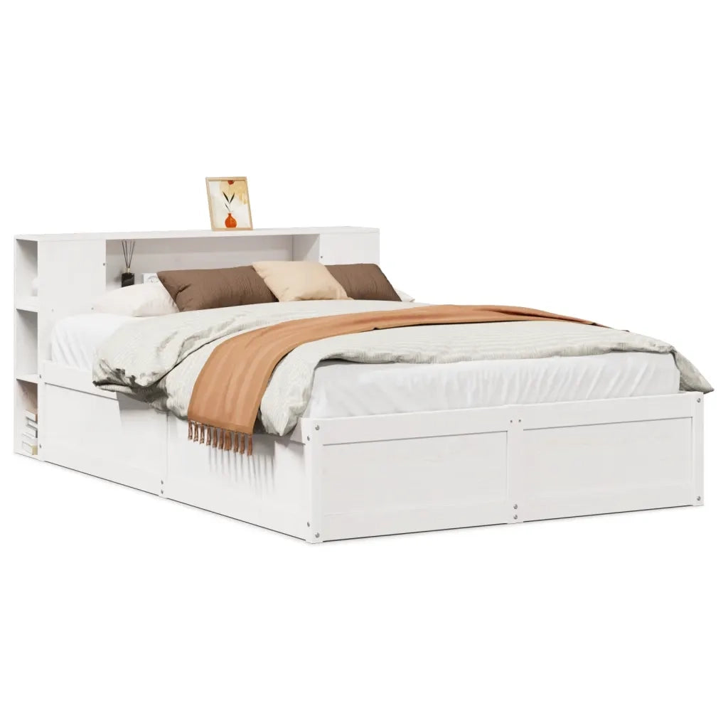 Letto senza Materasso Bianco 140x190 cm Legno Massello di Pino