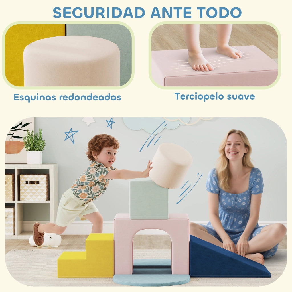 Blocchi di schiuma per bambini con fodere lavabili ¨C Minimal ¨C Multicolore
