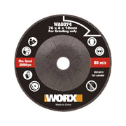 Disco abrasivo WA6074 76 mm per mini smerigliatrice taglio metallo e acciaio per WX801 MakerX - Worx